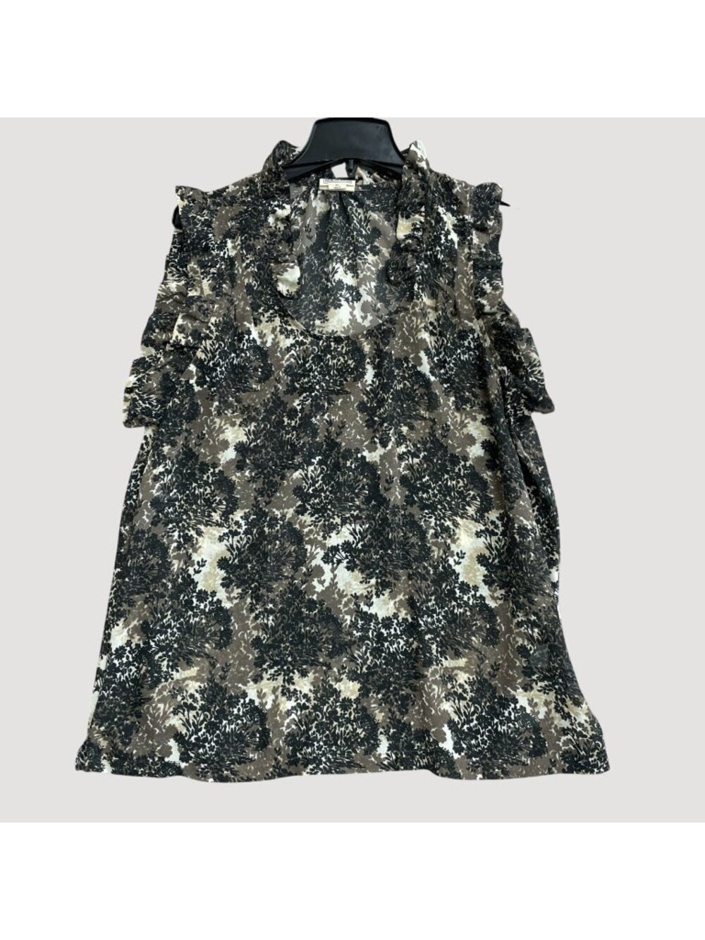 Converse One Star Women's XL Sleeveless Floral Ruffle Chiffon Top P0326